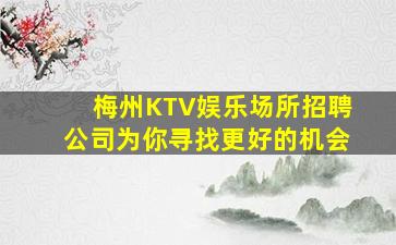 梅州KTV娱乐场所招聘公司为你寻找更好的机会